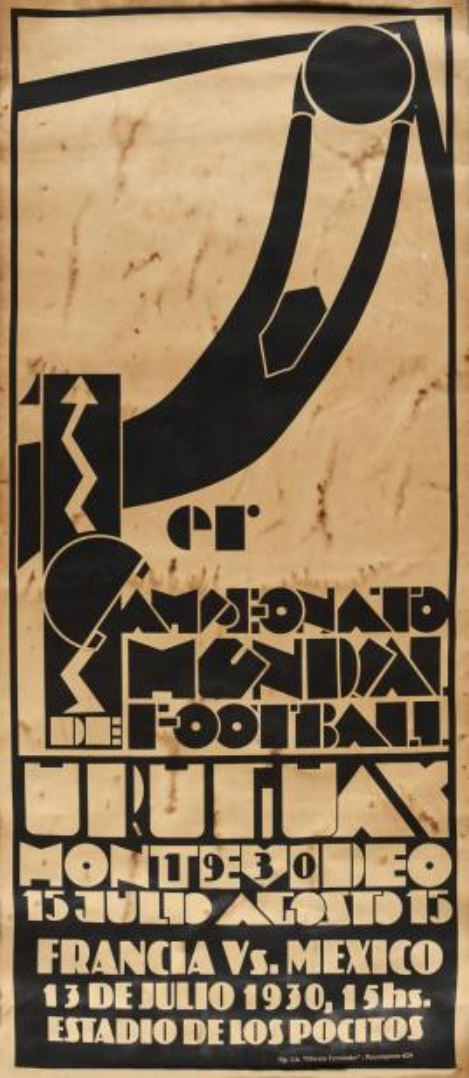 23 748 € - Guillaume Laborde(1886-1940), Affiche officielle du match d’ouverture entre la France et le Mexique de la première Coupe du monde de footba