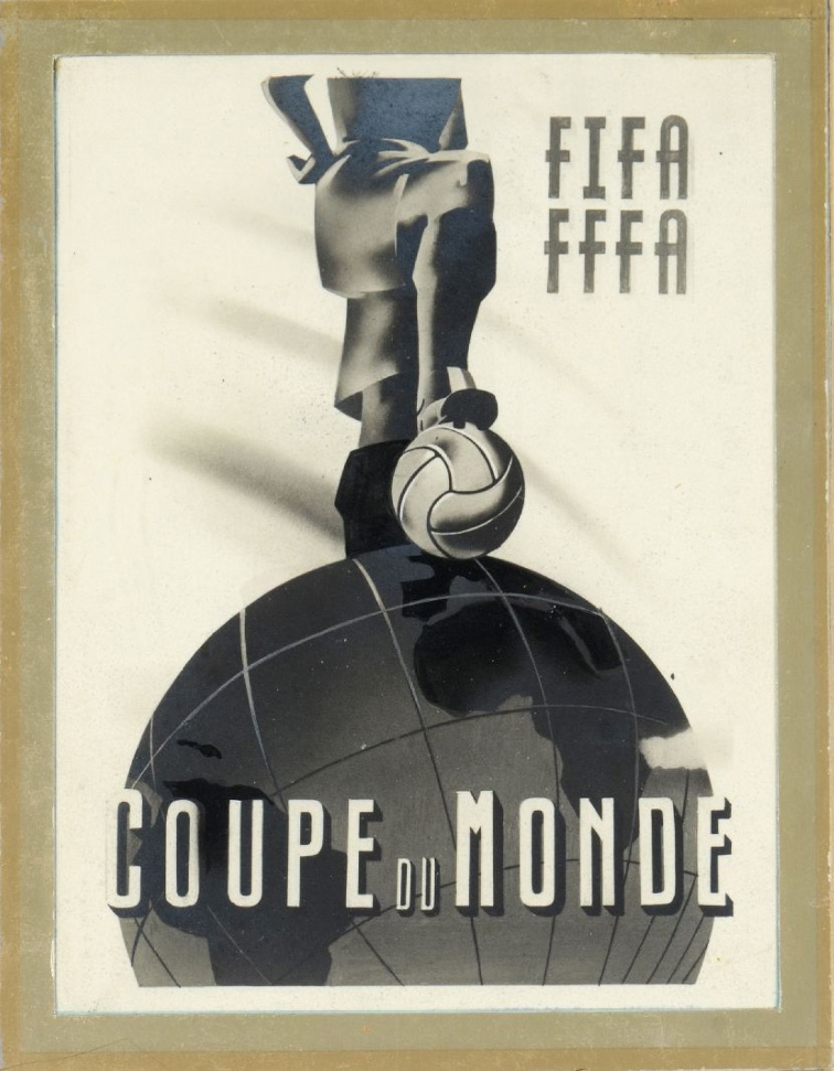 1 875 € Henri Desmé, Étude originale pour l’affiche officielle de la coupe du monde 1938 en France, 10 x 12,5 cm. Paris, Drouot-Richelieu, 27 juin 201