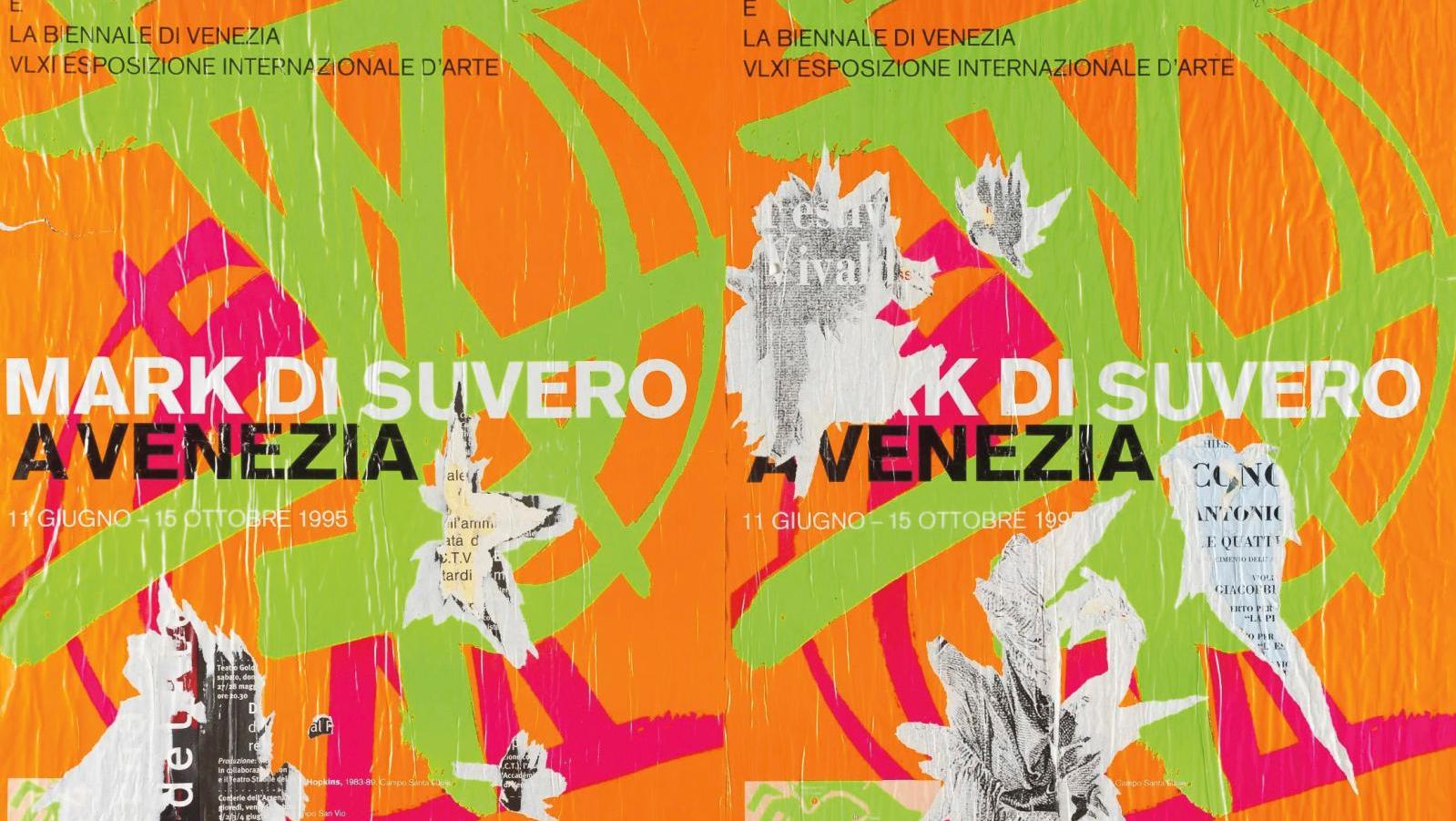 Raymond Hains (1926-2005), Mark di Suvero à Venise, 1995, affiche lacérée, arrachage,... Raymond Hains rend un bel hommage à Mark di Suvero