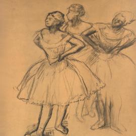 Trois danseuses de Degas au fusain  - En vente
