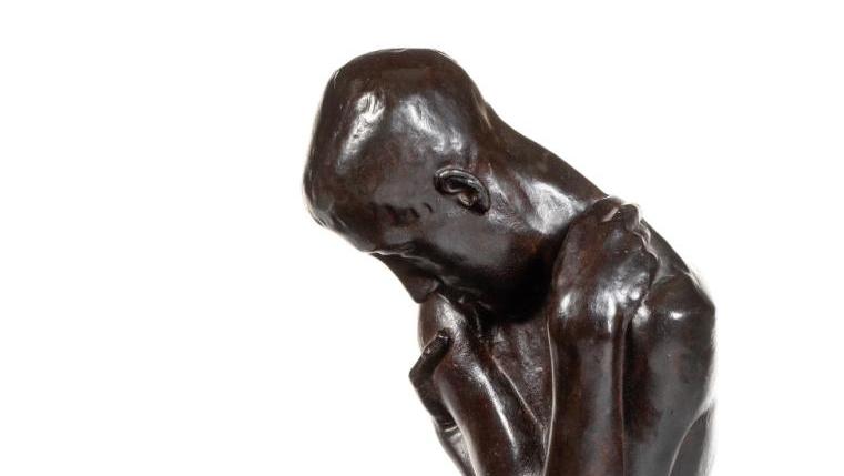 George Minne (1866-1941), Le Grand Agenouillé, bronze à patine brun foncé, fonte... Sculpter le monde silencieux