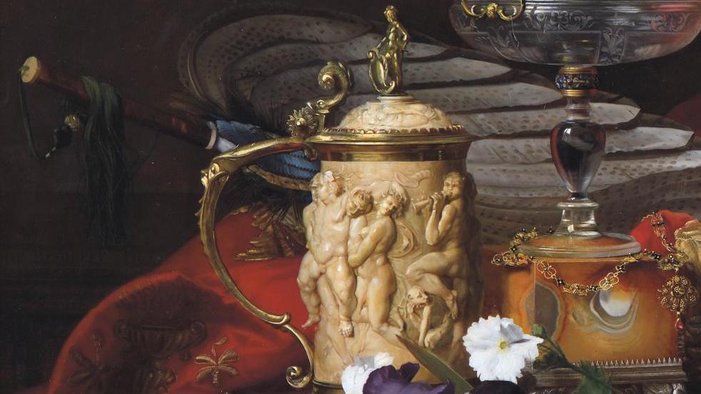 Blaise Alexandre Desgoffe (1830-1901), Nature morte aux objets d’art du musée du... Les trésors de la  galerie d’Apollon en tableaux