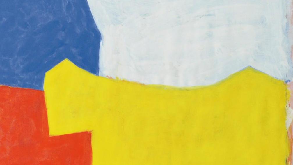 Serge Poliakoff (1900-1969), Composition abstraite, 1960, gouache sur papier, 49,6 x 64,5 cm.... Peintures modernes  et faïences anciennes