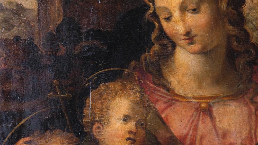 Michele Tosini, dit Michele di Ridolfo del Ghirlandaio (1503-1577), Vierge à l’Enfant... Painting in Florence in the mid-sixteenth century