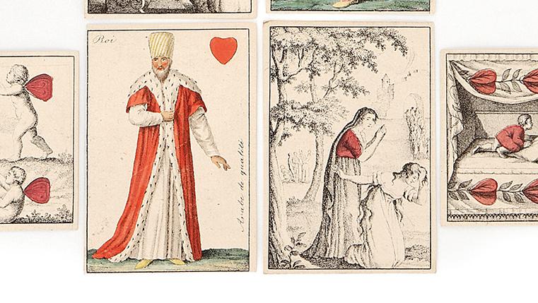 4 810 € Jeu de cartes transformées «Arabes et Africains», J.-G. Cotta, Tübingen,... Cote : les cartes à jouer