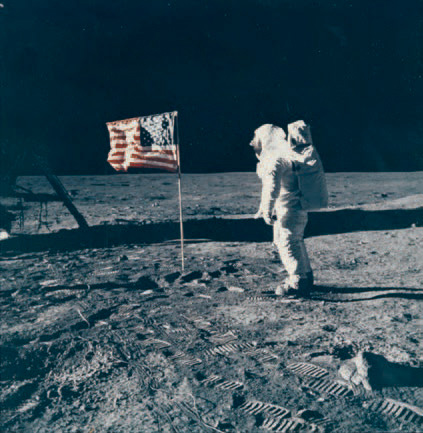 625 € NASA, Neil Armstrong, L’Astronaute Edwin E. «Buzz» Aldrin Jr posant à côté du drapeau américain, Apollo 11, 20 juillet 1969, tirage couleur d’ép