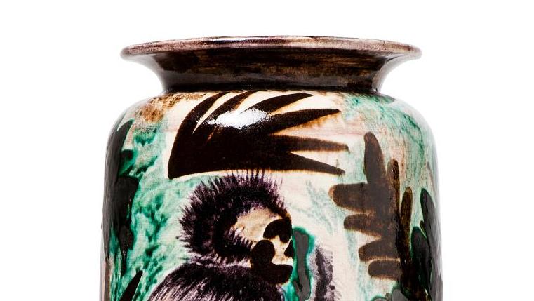 4 550 € Atelier Primavera, vers 1930, vase en céramique de forme cylindrique à décor... Céramiques Primavera