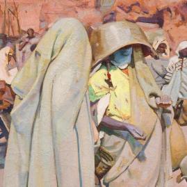 Jacques Majorelle au souk de Marrakech  - En vente