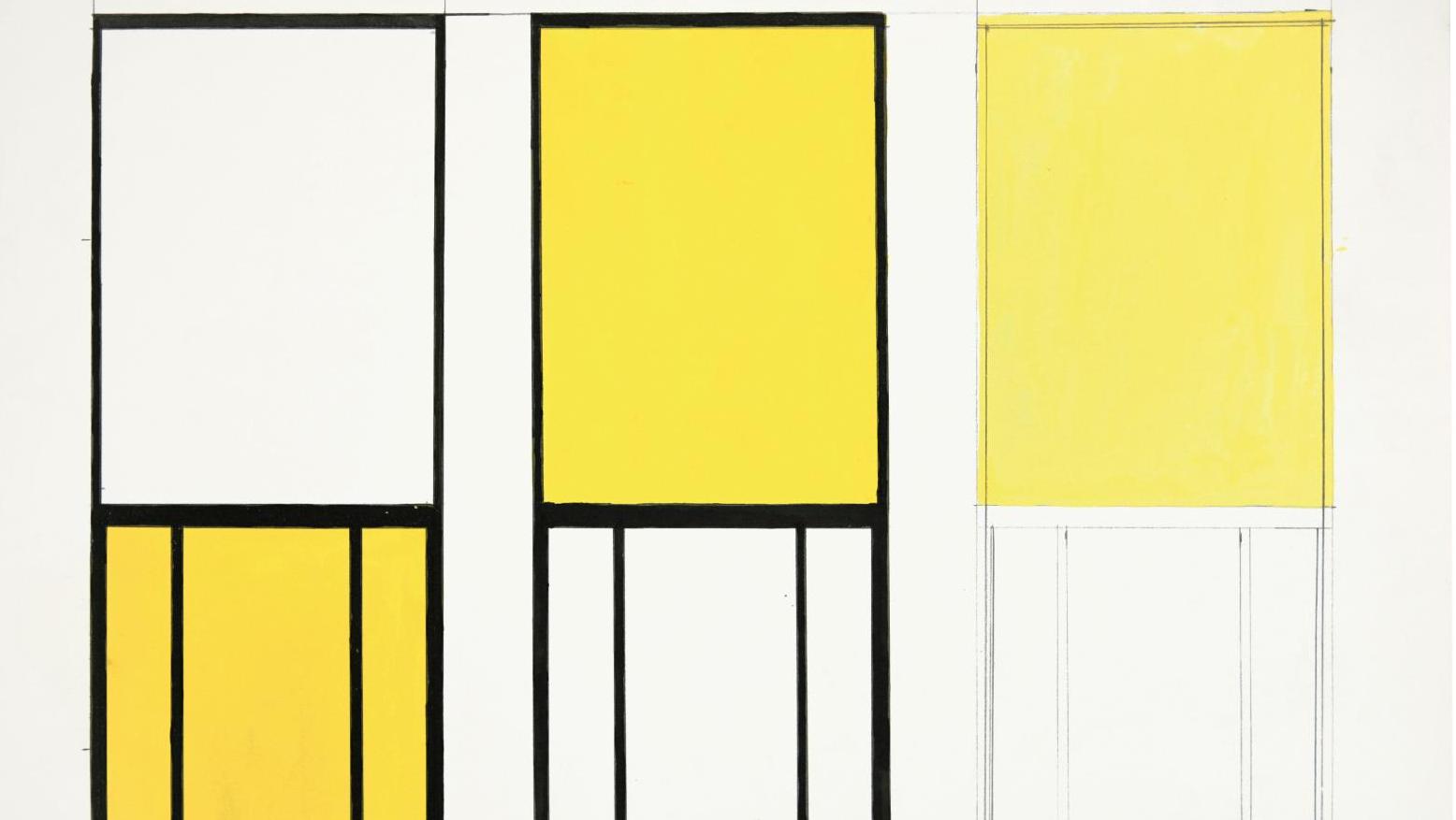 Ellsworth Kelly (1923-2015), Studies for Window, Museum of Modern Art, Paris (small... Ellsworth Kelly. Fenêtres 