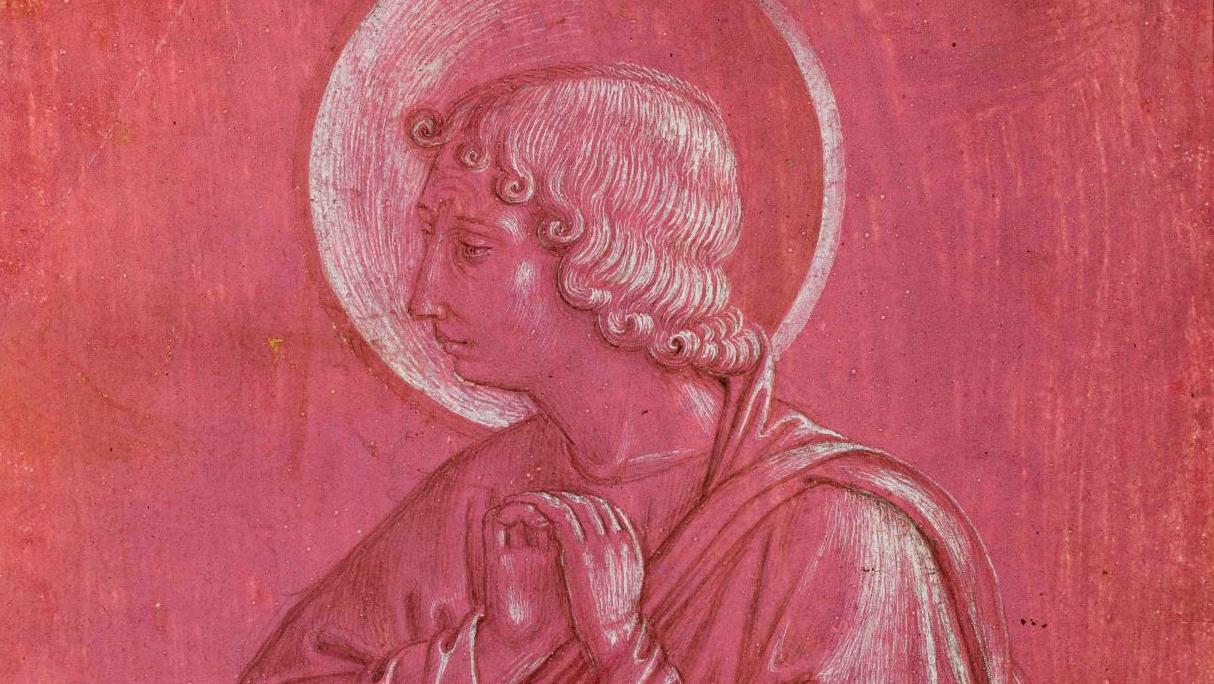 Benozzo Gozzoli (1420-1497), "Half-length study of St John" (front side), silverpoint,... The Beauty of Line