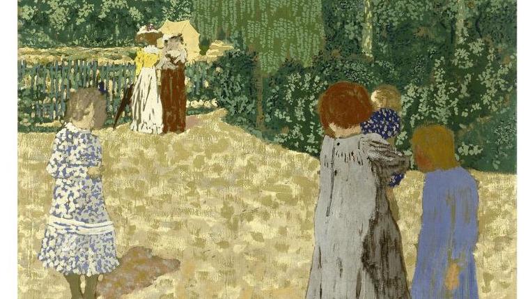 Édouard Vuillard (1868-1940), Jardins publics, la Promenade, 1894, peinture à la... Les Nabis et le décor