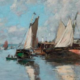 Boudin à Trouville, un tableau acquis dans l’atelier de l’artiste - En vente
