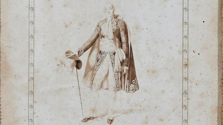 Jean-Baptiste Isabey (1767-1855) et Charles Percier (1764-1838), Le Grand Officier... Un officier de l’Empire, une vue de Marseille et une faïence d’Alcora