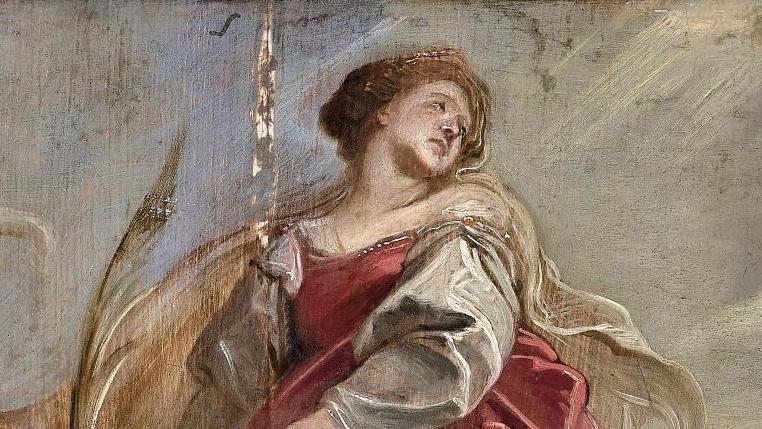 Pierre Paul Rubens (1577-1640), Sainte Marguerite, huile sur panneau de chêne, deux... L’apothéose d’une sainte Marguerite de Rubens