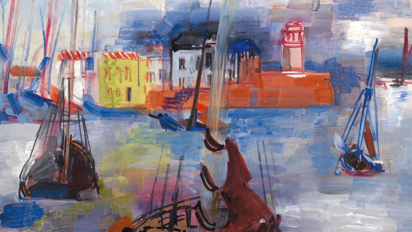 Jean Dufy (1888-1964), Port de l’île d’Yeu, huile sur toile, 46 x 55 cm. Adjugé :... Dans les ports de Vendée avec Jean Dufy