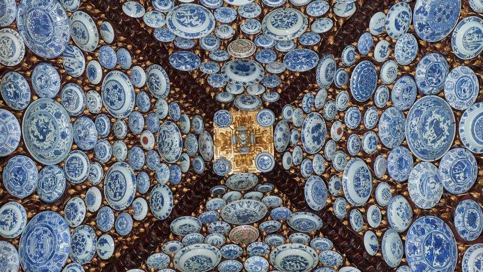 Zenithal view of the ceiling in the Porcelain Room at the Santos Palace (now the... A Dream of Porcelain 