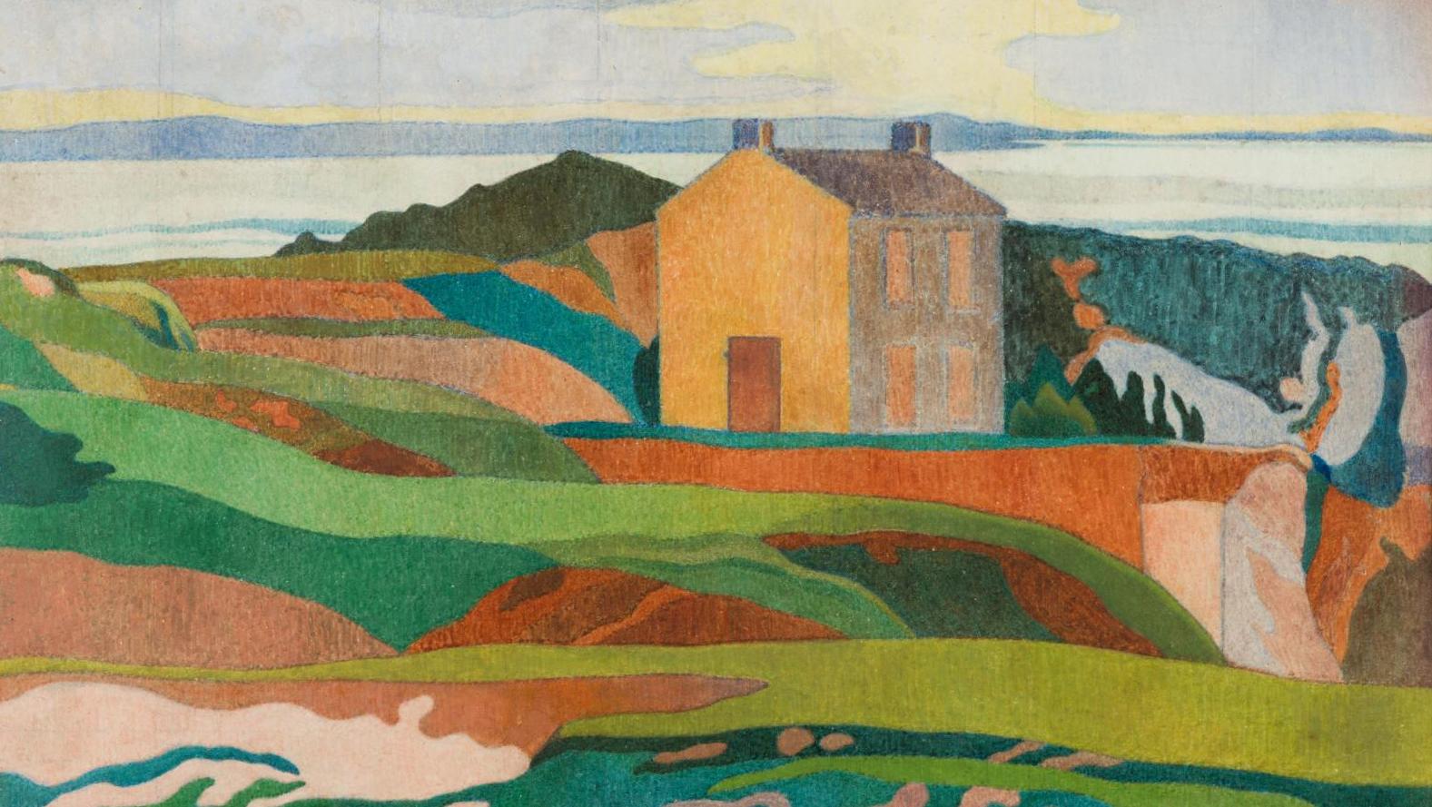 Charles Filiger (1863-1928), La Maison du Pen-Du, paysage parabolique, vers 1890,... Filiger