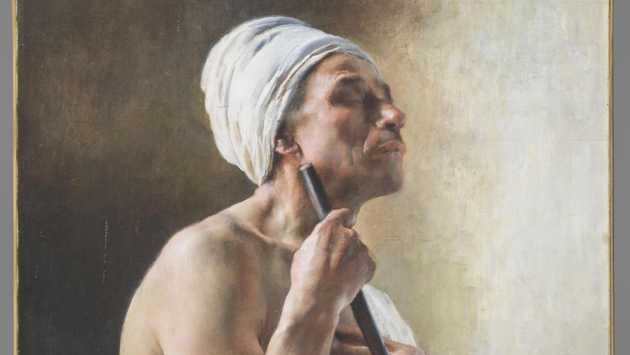 Paul Leroy (1860-1942), L’Arabe aveugle, 1890, huile sur toile, Nemours, château-musée.... Nemours, du médiéval en devenir