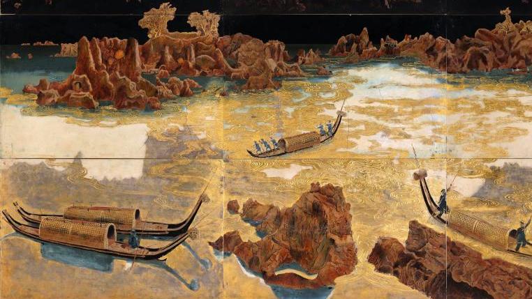 Nguyen Van Ty (1917-1992), Les Rapides de Cho-Bo sur la rivière Noire, 1942, ensemble... En Indochine, la réalité est aussi belle que le mythe