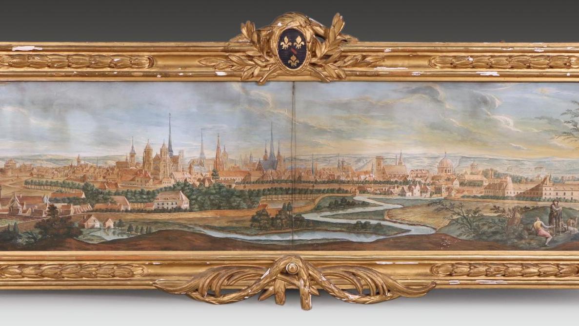Pierre Joseph Antoine (1730-1814), Panorama de la ville de Dijon, gouache et aquarelle... Dijon et Tolède, vues par les peintres