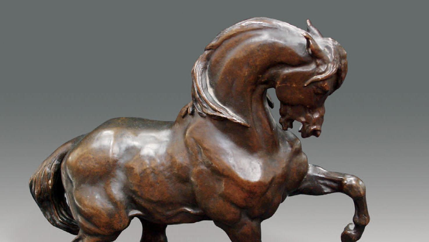 Cheval turc d’Antoine-Louis Barye (fondeur Barbedienne), bronze, XIXe siècle.Vendôme,... Les bronzes équestres 
