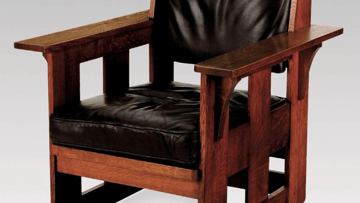 Charles Limbert, fauteuil réalisé vers 1905 par LimbertFurniture Co., 98 x 74 x 77... Le mouvement Arts & Crafts