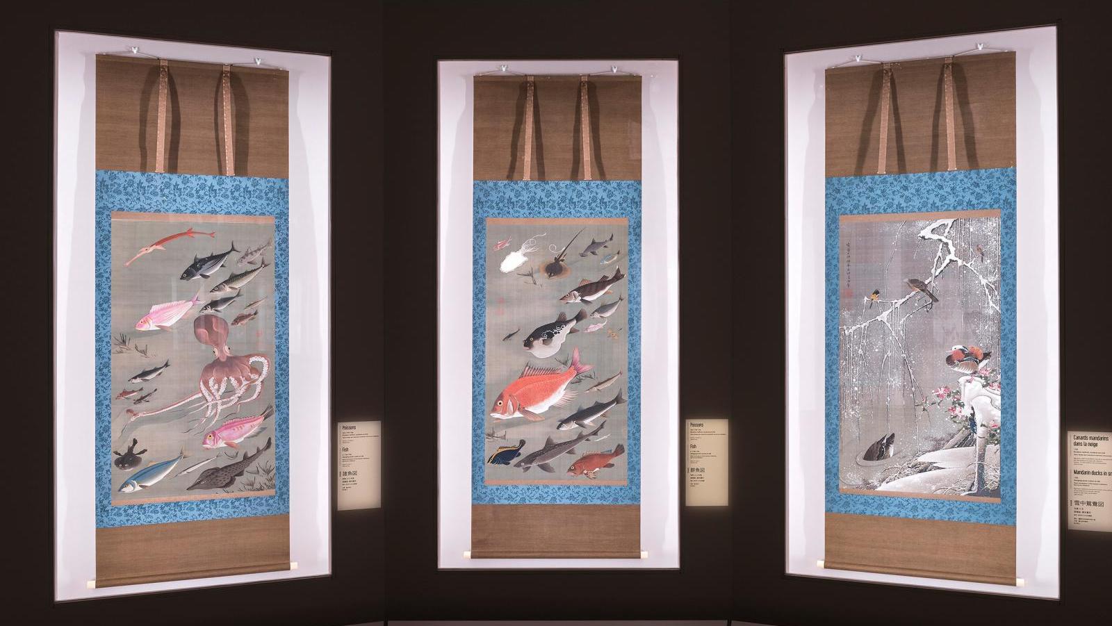 Ito Jakuchu (1716-1800), Nandina et coq, vers 1761-1765, rouleau vertical, couleurs... Cimaises pleines et têtes creuses