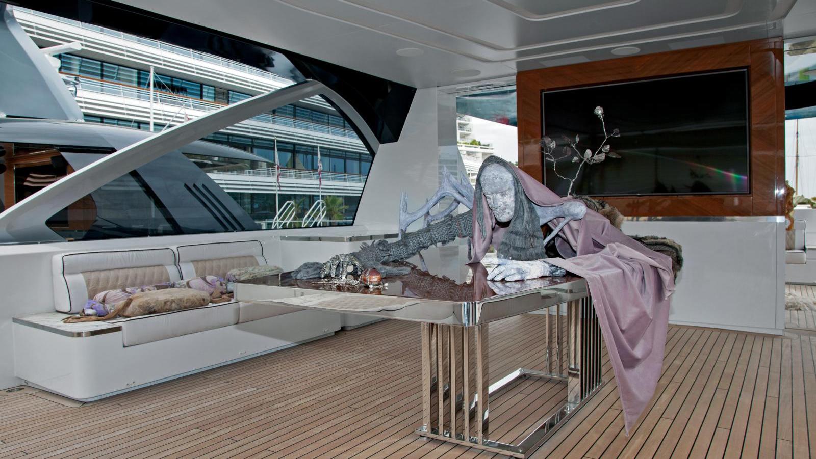 Hypersea (2018), installation présentée par Juliette Desorgues sur un yacht. Photo... Art Monte-Carlo : la force tranquille