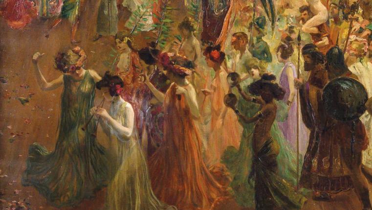 Louis Abel-Truchet (1857-1918) Bal du cabaret des Quat-z’Arts, vers 1903, huile sur... Du bal d’Abel-Truchet à l’offrande de Chagall