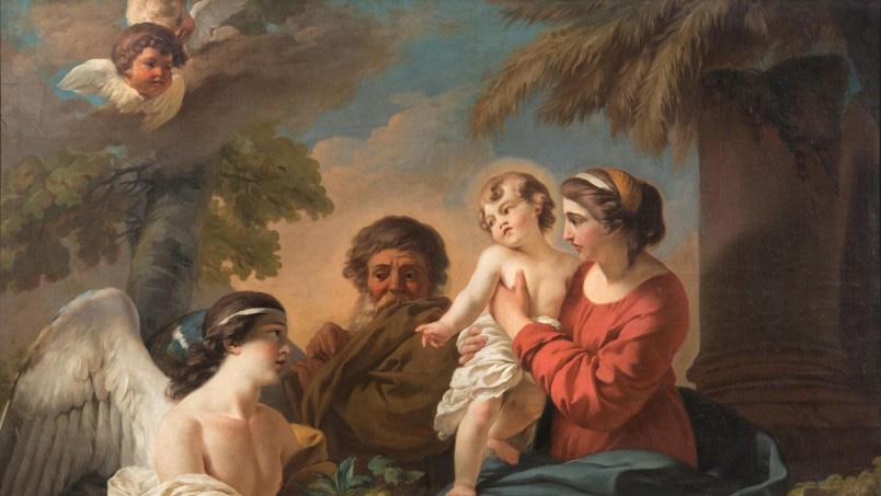 26 418 €Jean-Jacques Lagrenée (1739-1821), Le Repos de la Sainte Famille en Égypte,... Sorties d’église