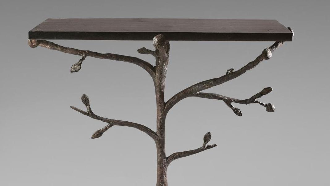 Diego Giacometti (1902-1985), guéridon, modèle «arbre», bronze à patine brune, plateau... Des bourgeons de Diego Giacometti font le printemps