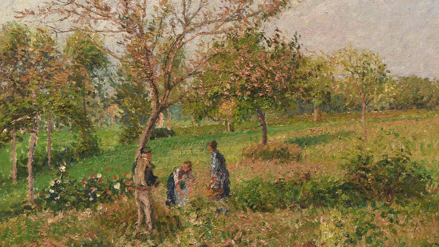 Camille Pissarro (1830-1903), Dans le pré en automne à Éragny, 1901, huile sur toile,... Surpris ? Il ne fallait pas, les résultats se justifiaient