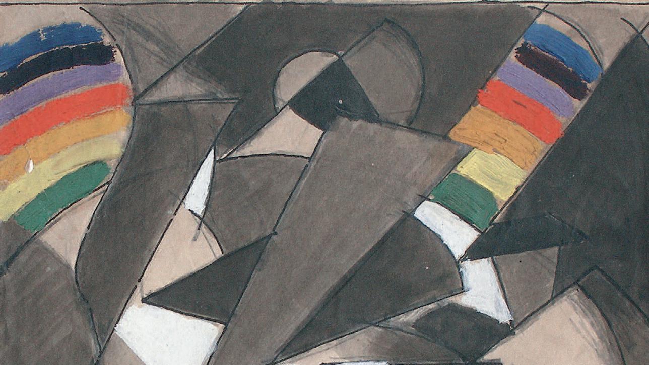Albert Gleizes (1881-1953), Composition, 1916, encre et huile sur papier, 22 x 15 cm.Paris,... Dans la sphère de l'art géométrique 