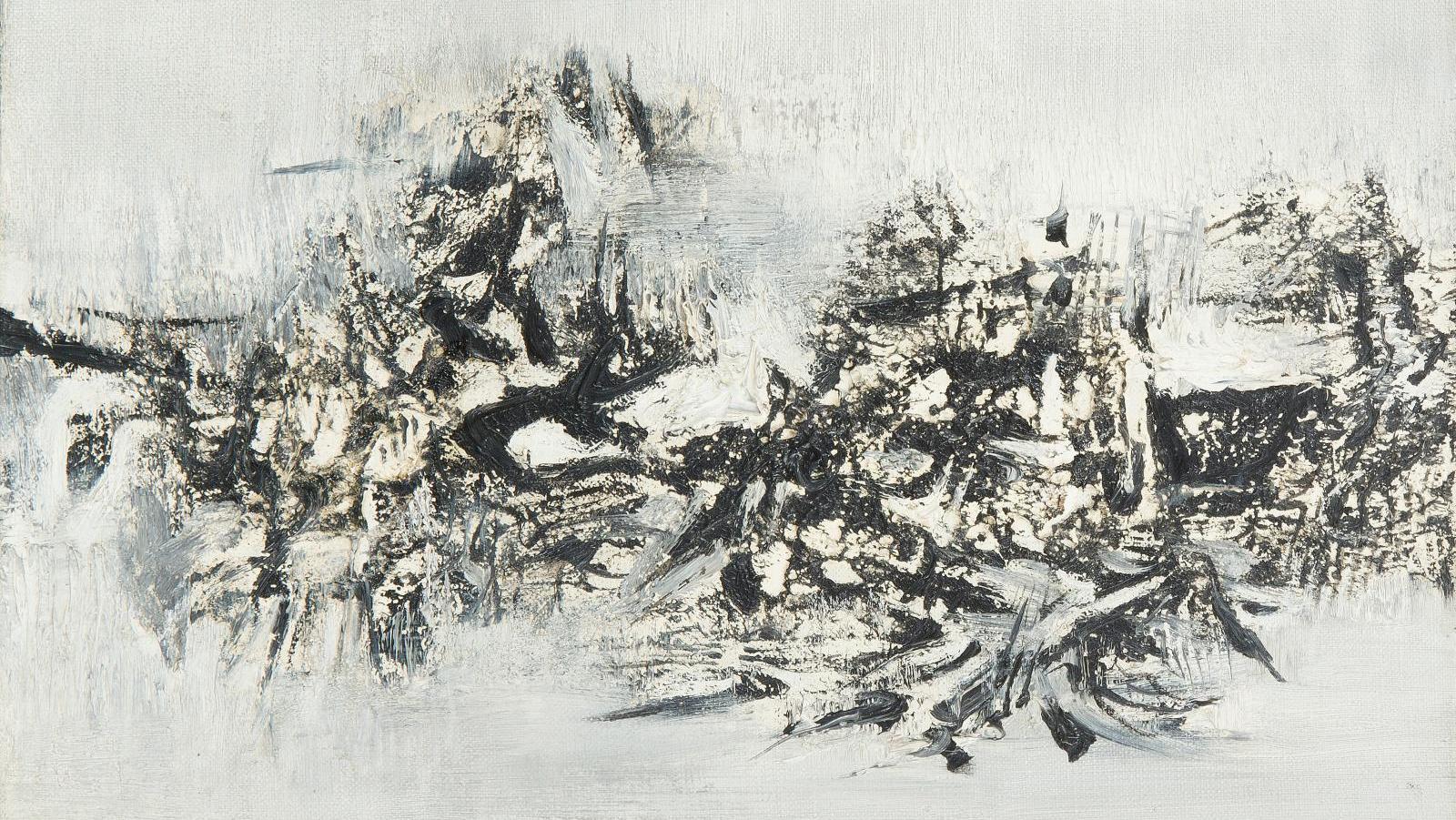 Zao Wou-ki (1920-2013), Composition, 1959, huile sur toile, 22 x 27 cm. Estimation :... L’abstraction de Zao, une nature ressentie et rêvée