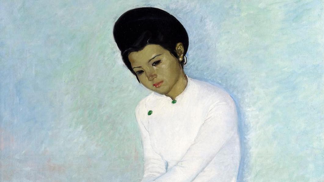 Tran Binh Loc (1914-1941), "Portrait d’une élégante", 1937, oil on canvas, 153 x... In Indochina, Reality is as Beautiful as Myth