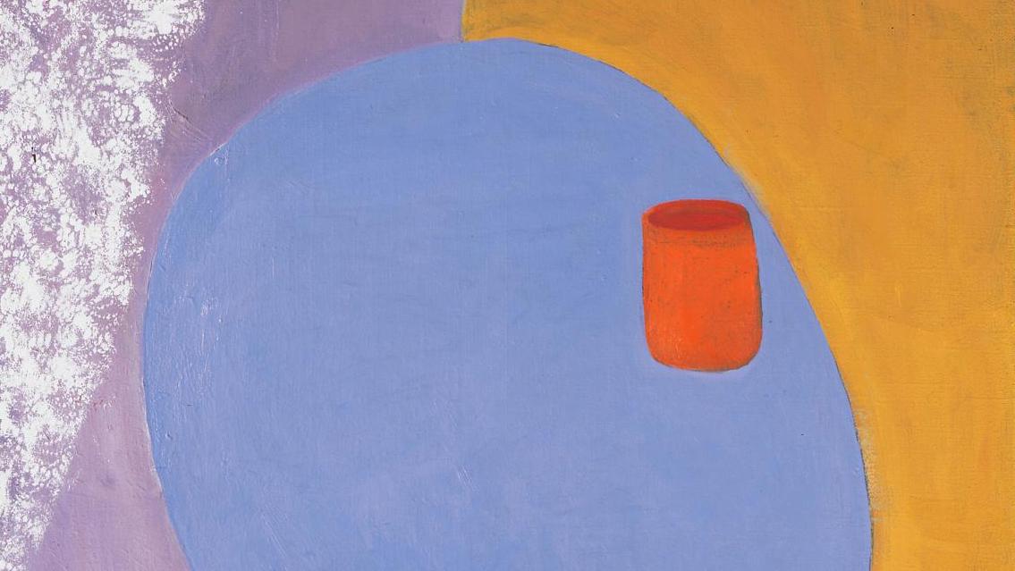 David Petrovich Shterenberg (1881-1948), Nature morte au vase rouge, huile sur toile,... Shterenberg, un artiste russe engagé