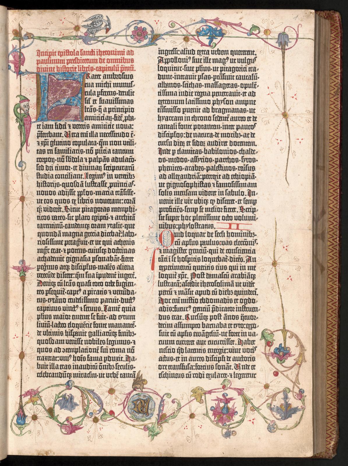 Bible de Gutenberg, imprimée par Johannes Gutenberg, vers 1454.