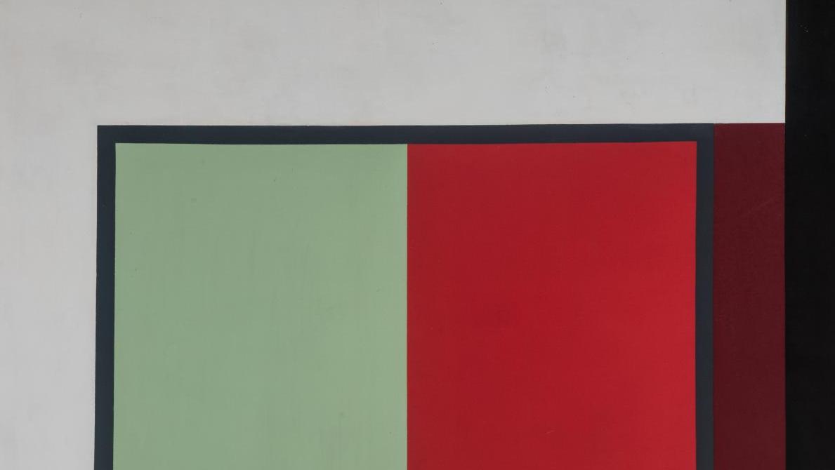 Marc Devade (1943-1983), Sans titre, 1970, acrylique sur toile, 200 x 327 cm. Adjugé :... Honneur aux artistes français
