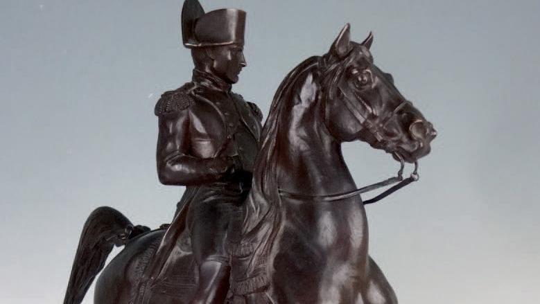 Carlo Marochetti (1805-1867), Napoléon Ier à cheval en costume militaire, épreuve... Sa Majesté l’Empereur
