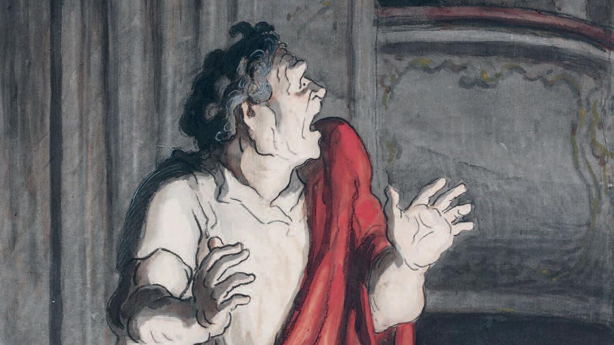 Honoré Daumier (1808-1879), Quel spectacle d’horreur, vers 1864-1865, crayon noir,... Saisi par le trac