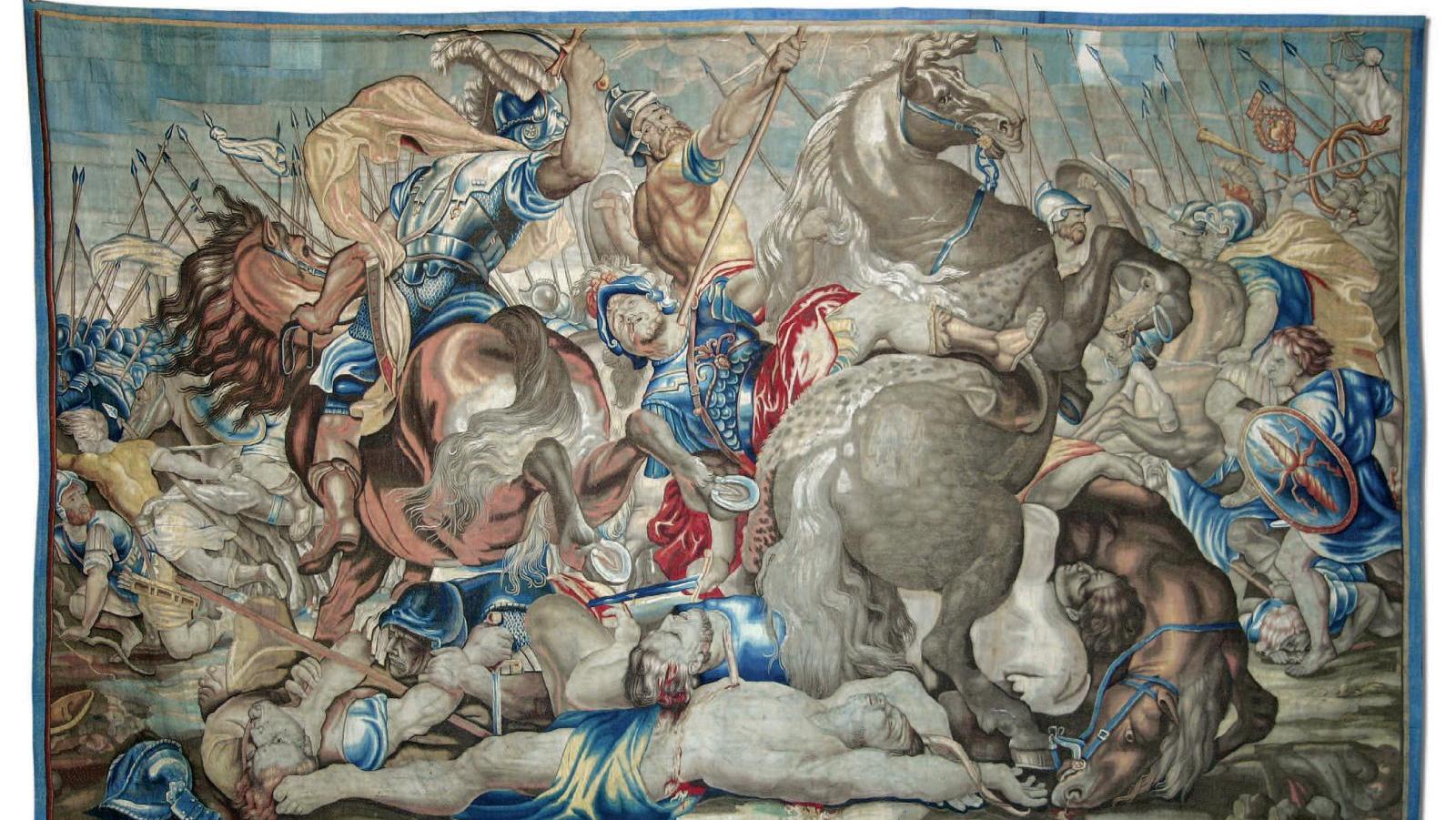 La Mort de Decius Mus, laine, soie et fils d’or, manque la bordure, 275 x 455 cm... Un Rubens héroïque
