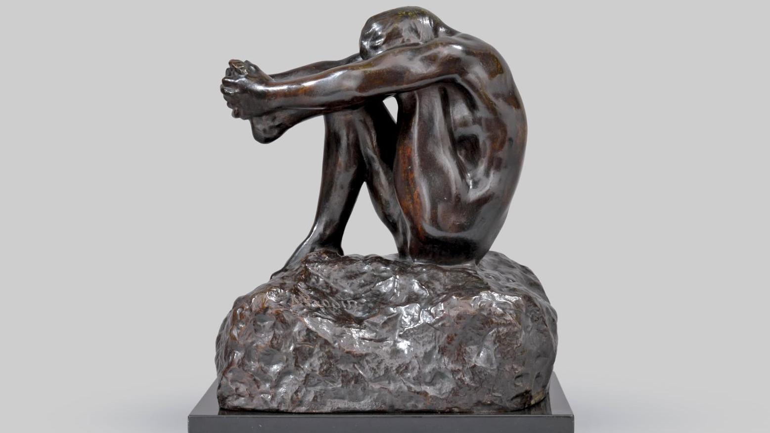 Auguste Rodin, Le Désespoir (grand modèle), vers 1893, signé sur le rocher, épreuve... Passions humaines et sérénité animale