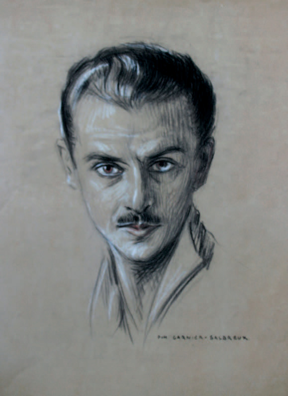 Pierre-Henri Garnier-Salbreux (1880-?), Portrait d’Yves Revelli, fusain et craiesur papier, signé en bas à droite, 59 x 46 cm.Samedi 2 mai 2015, Antib