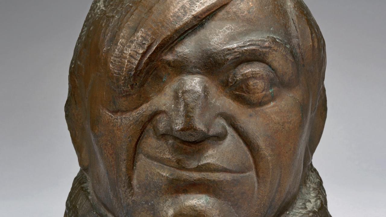 Pablo Gargallo (1881-1934), Masque de Picasso, bronze à patine brune, 20,5 x 19,5 x 14,5 cm.Estimation :... Artiste et collectionneur