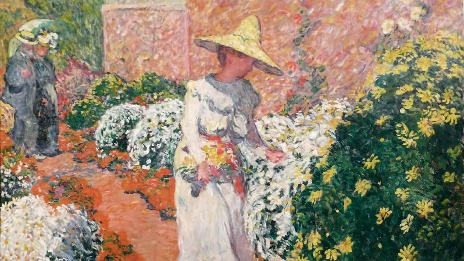Louis Valtat (1869-1952), Jeune Femme dans un jardin (madame Valtat au jardin à Anthéor),... Les fleurs du fauvisme