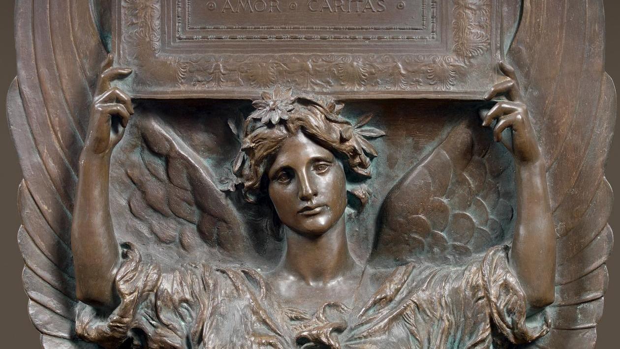 Augustus Saint-Gaudens (1848-1907), Amor Caritas, 1898, épreuve en bronze à patine... L’amour de Saint-Gaudens
