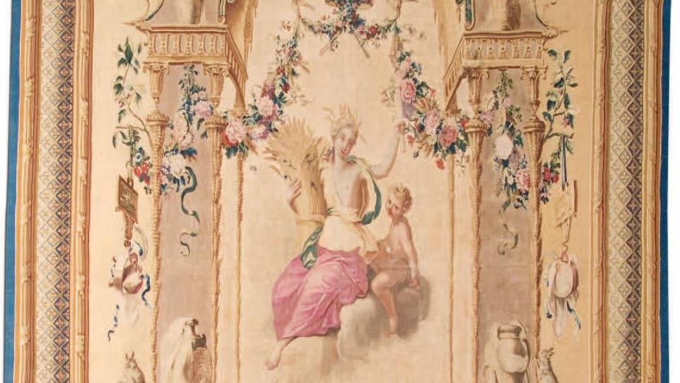Gobelins 1765-1767, atelier de Jacques Neilson, Cérès ou l’été, d’une série de trois... Les dieux aux portes des Gobelins