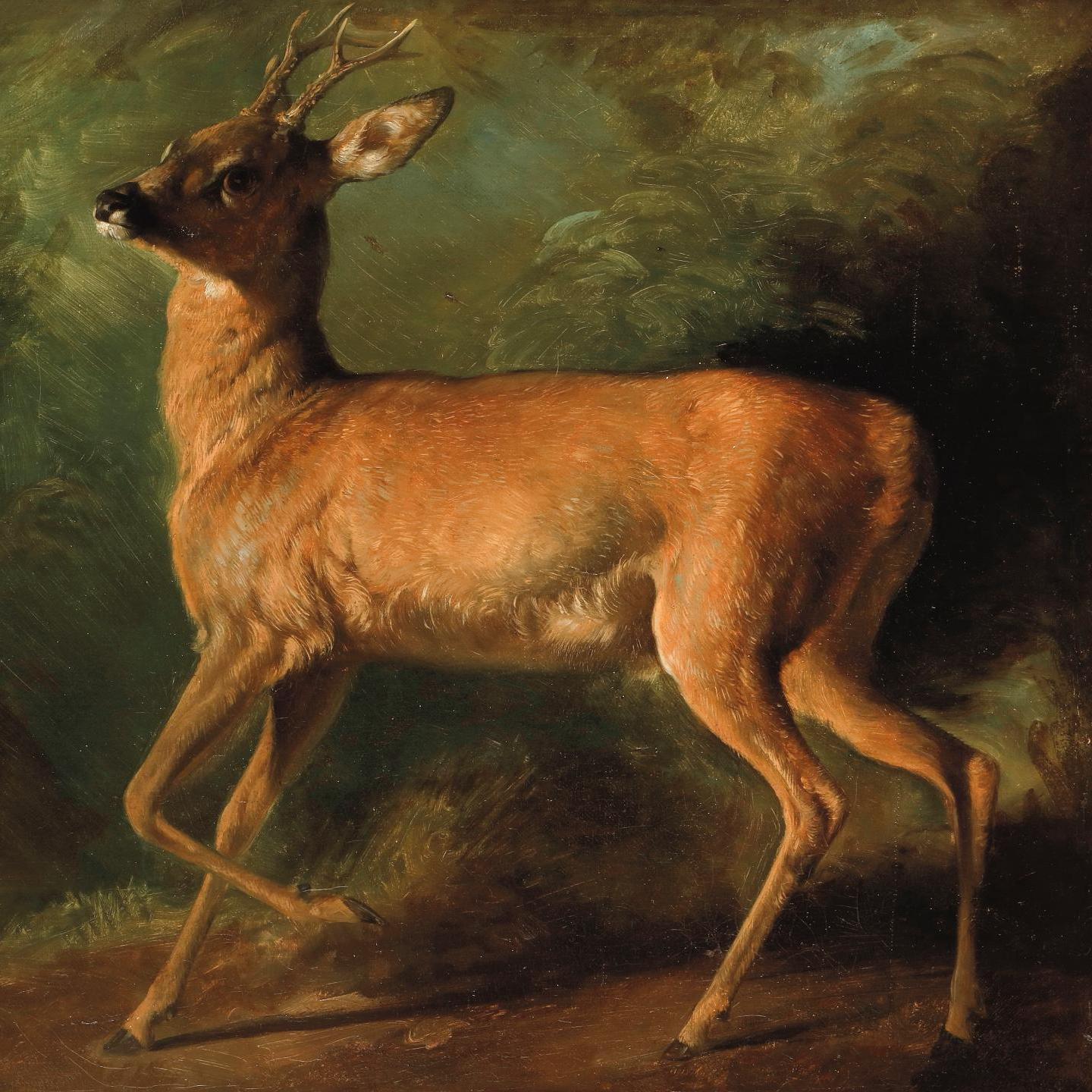A Young Deer by Raden Saleh 