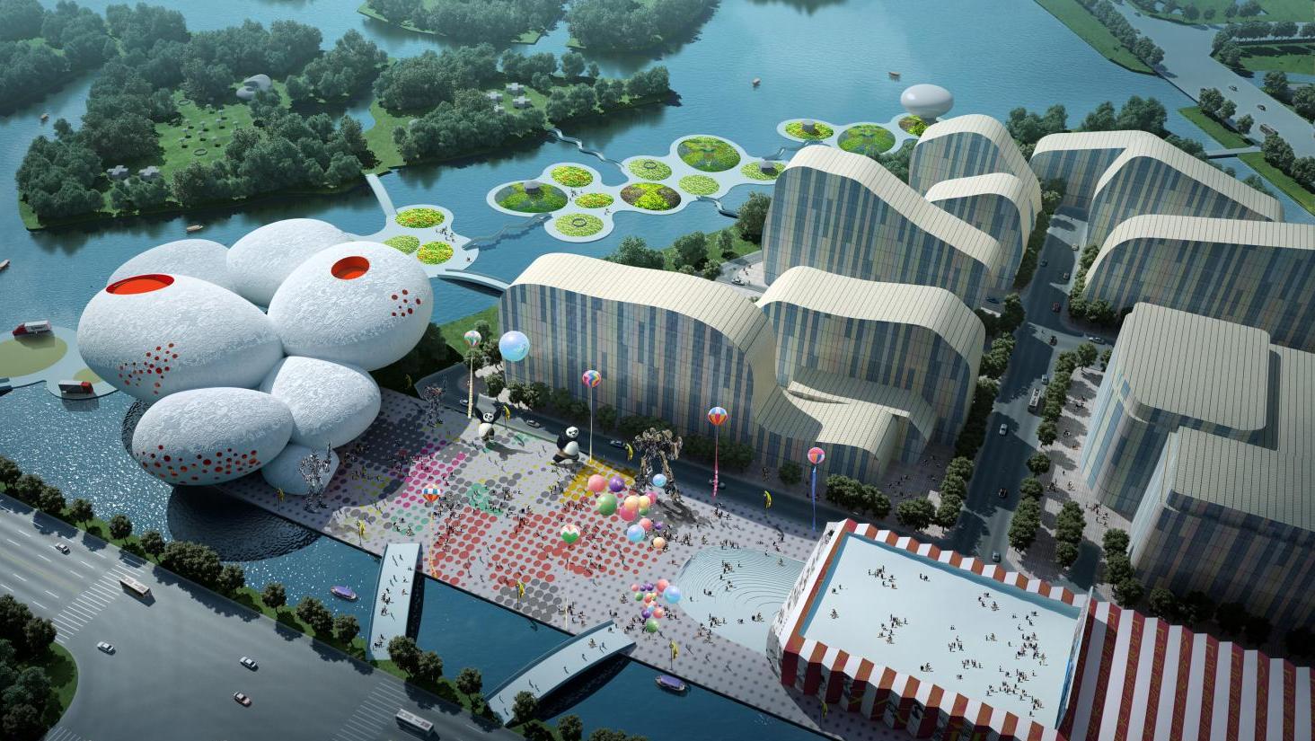 China Comic and Animation Museum, Hangzhou Birdseye, MVRD © MVRDV  Musées du futur, quel futur pour les musées ?