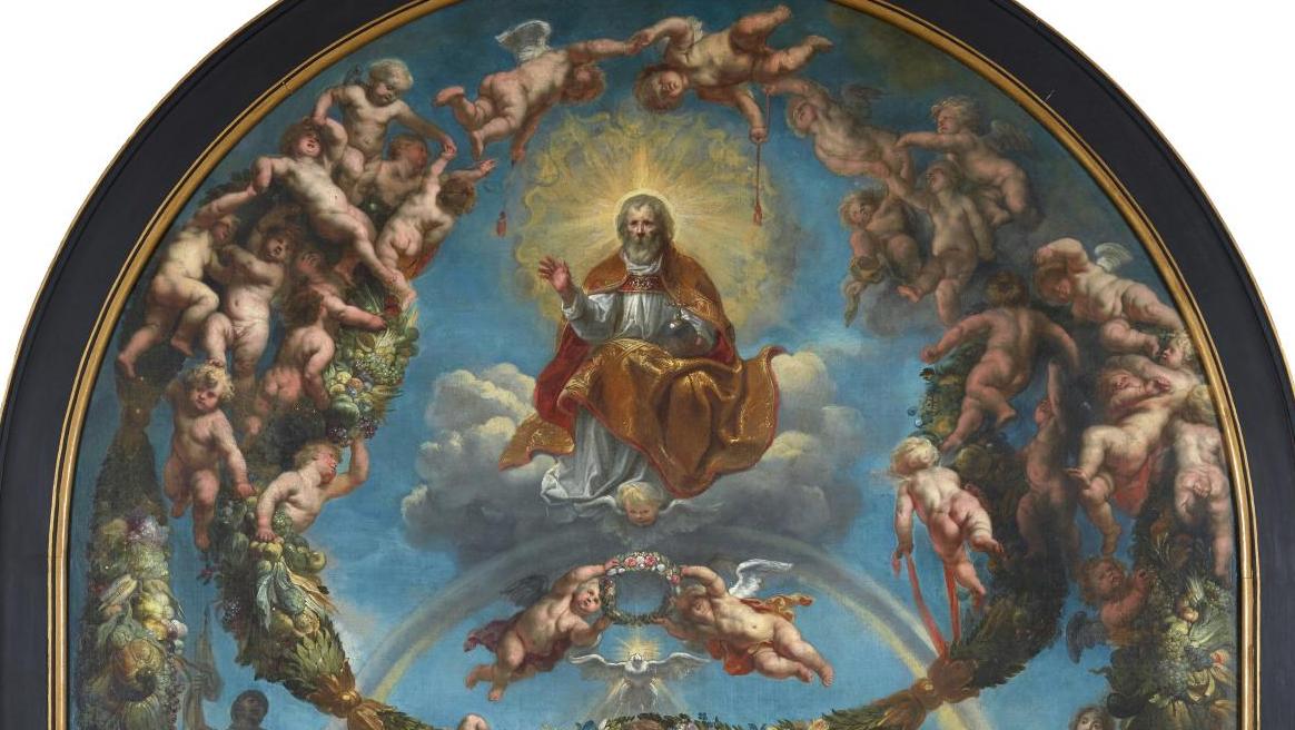Jacob Jordaens, Le Christ en gloire ou La Trinité entourée de saints, huile sur toile,... Jordaens en Bretagne